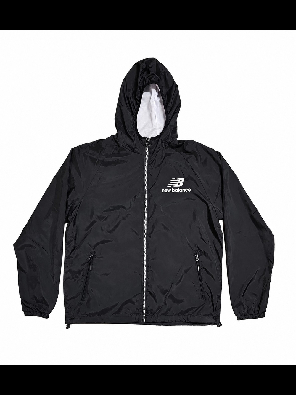 New Balance Hooded Windbreaker Jacket Black - Large